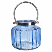 Charming Blue Effie Ribbed LanternD8x7"