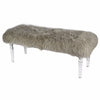 Soft to Touch Gray Mongolian Fur Bench