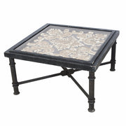 Antiquely Prepared Arabesque Square Cocktail Table