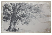 Wavy Tree Canvas Print, Black and Beige