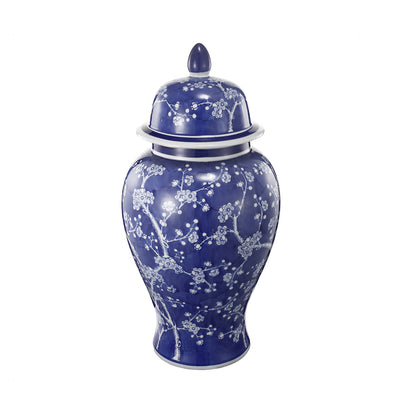 Well- Designed Flowers Ginger Jar In Blue and White