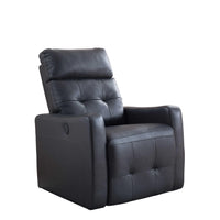 Black Contemporary Leather Tufted Upholstered Electric Recliner Power Chair