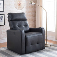 Black Contemporary Leather Tufted Upholstered Electric Recliner Power Chair
