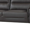 Gray 3 Piece  Modern Leather and Fabric Upholstered Stationary Sofa and Loveseat