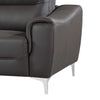 Gray 1pc Modern Leather and Fabric Upholstered Stationary Living Room Loveseat