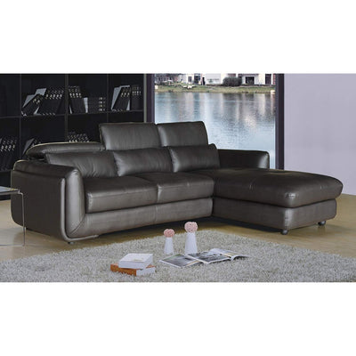 Brown Modern 2 Piece Upholstered Leather Living Room Set