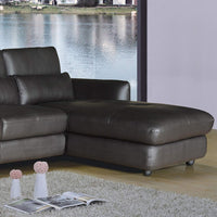 Brown Modern 2 Piece Upholstered Leather Living Room Set