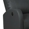 Black Modern Leather Infused Small Power Reading Recliner