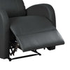 Black Modern Leather Infused Small Power Reading Recliner