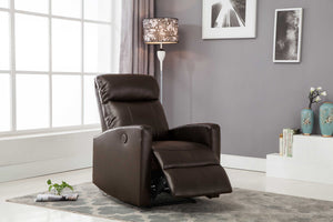 Gray Modern Leather Infused Small Power Reading Recliner