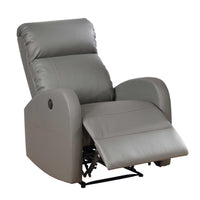 Gray Modern Leather Infused Small Power Reading Recliner