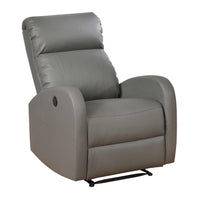 Gray Modern Leather Infused Small Power Reading Recliner