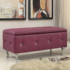 Purple Tufted Hard Wood Storage Bench