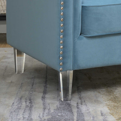 Teal Contemporary Polyester Velvet Fabric Upholstered Living Room  Arm Chair