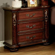 Traditional Night Stand In Brown Cherry Finish