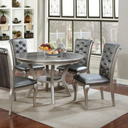 Contemporary Round Dining Table, Champagne