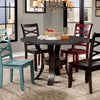Transitional Round Dining Table, Brown