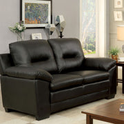 Contemporary Love Seat, Black