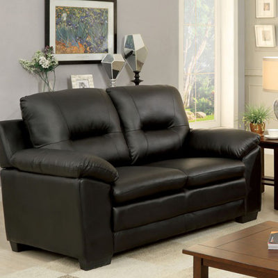 Contemporary Love Seat, Black