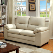 Contemporary Love Seat, Ivory
