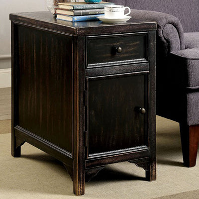 Transitional Style Side Table, Black