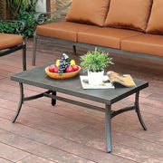 Contemporary Style Metal Coffee Table, Distressed Black