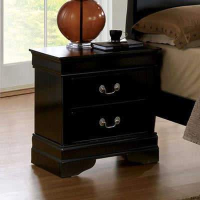 Contemporary Style Night Stand, Black Finish