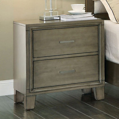 Contemporary Style Night Stand, Gray Finish