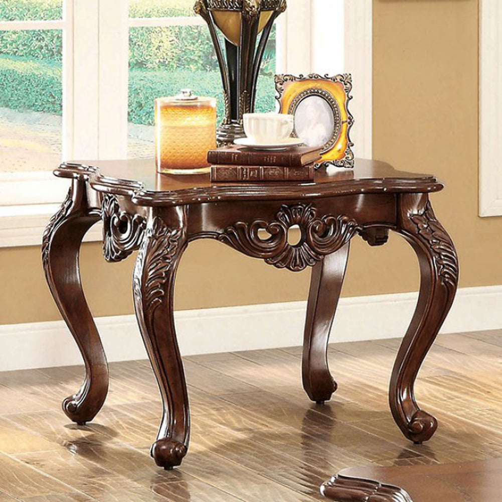 Transitional Style End Table, Brown