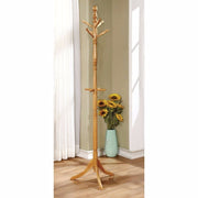 Transitional Style Coat Rack , Natural Wood