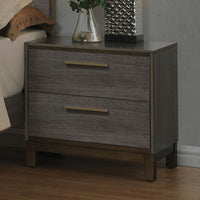 Contemporary Style Night Stand, Antique Gray
