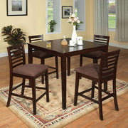 Classy 5 Piece Counter Height Table Set, Espresso