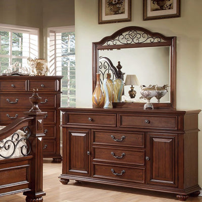 Astounding Wooden Dresser In Traditional Style, Antique Dark Oak Brown