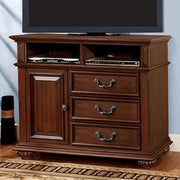 Traditional Style Wooden Media Chest, Dark Oak Brown