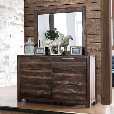 Phenomenal Wooden Dresser In Transitional Style, Rustic Natural Brown