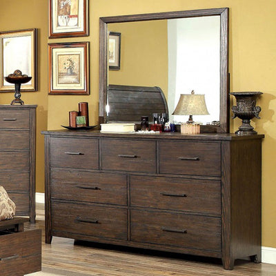 Modish And Transitional Style Wooden Dresser, Dark Walnut Brown