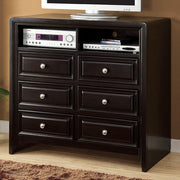 Transitional Style Media Chest, Espresso Brown