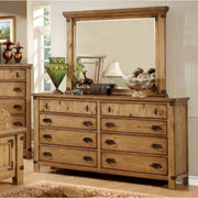 Trendy Cottage Style Wooden Dresser, Weathered Elm Brown