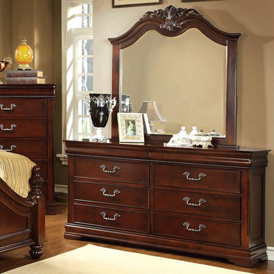 Luxurious English Style Wooden Dresser, Cherry Brown