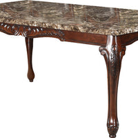 Traditional Style Dining Table, Brown Cherry Finish