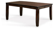 Transitional Style Dining Table, Dark Cherry Finish
