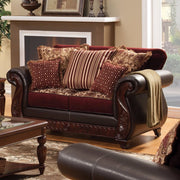 Regal Sophisticated Loveseat Traditional Style, Dark Brown