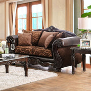 Spacious Howling Love Seat Traditional Style, Brown