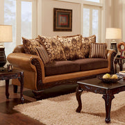 Elegant Sofa Traditional Style, Camel Brown