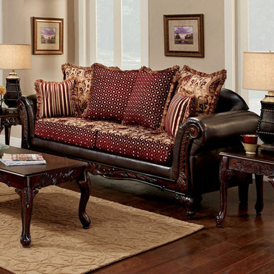 Upholstery Sofa Traditional Style, Brown