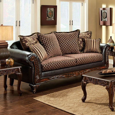 Spacious Opulent Sofa Traditional Style, Multicolor