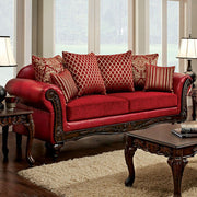 Spacious Howling Sofa Traditional Style, Red