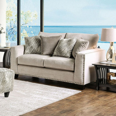 Contemporary Loveseat, Light Mocha