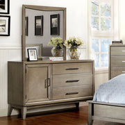 Contemporary Style Wooden Dresser, Gray