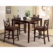 Five Counter Table Set, Transitional Style, Espresso
